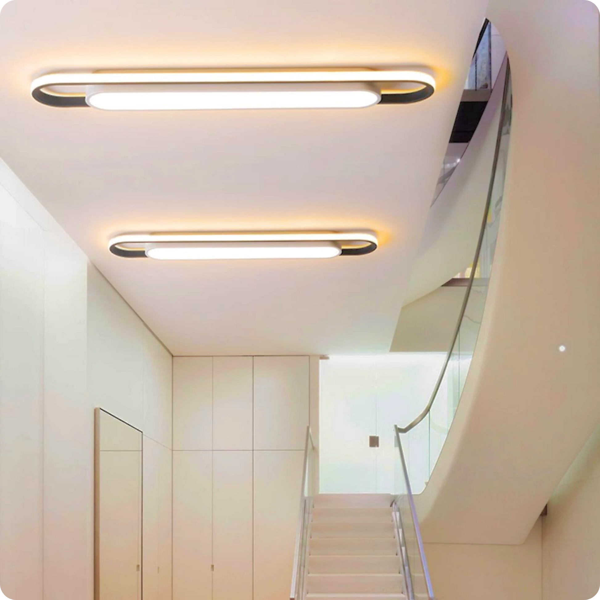 Plafonnier LED minimaliste moderne avec bandes lumineuses - PlafonnierDeco