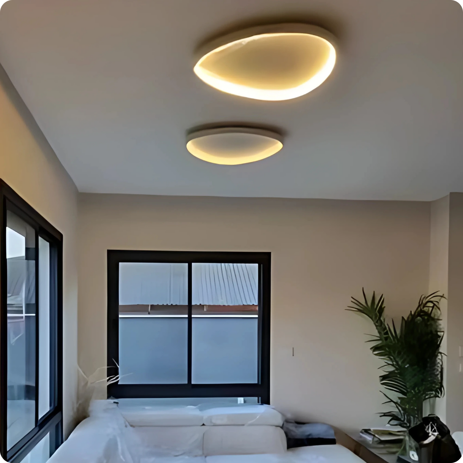 Plafonnier Design Moderne Semi-encastré LED à intensité variable - PlafonnierDeco