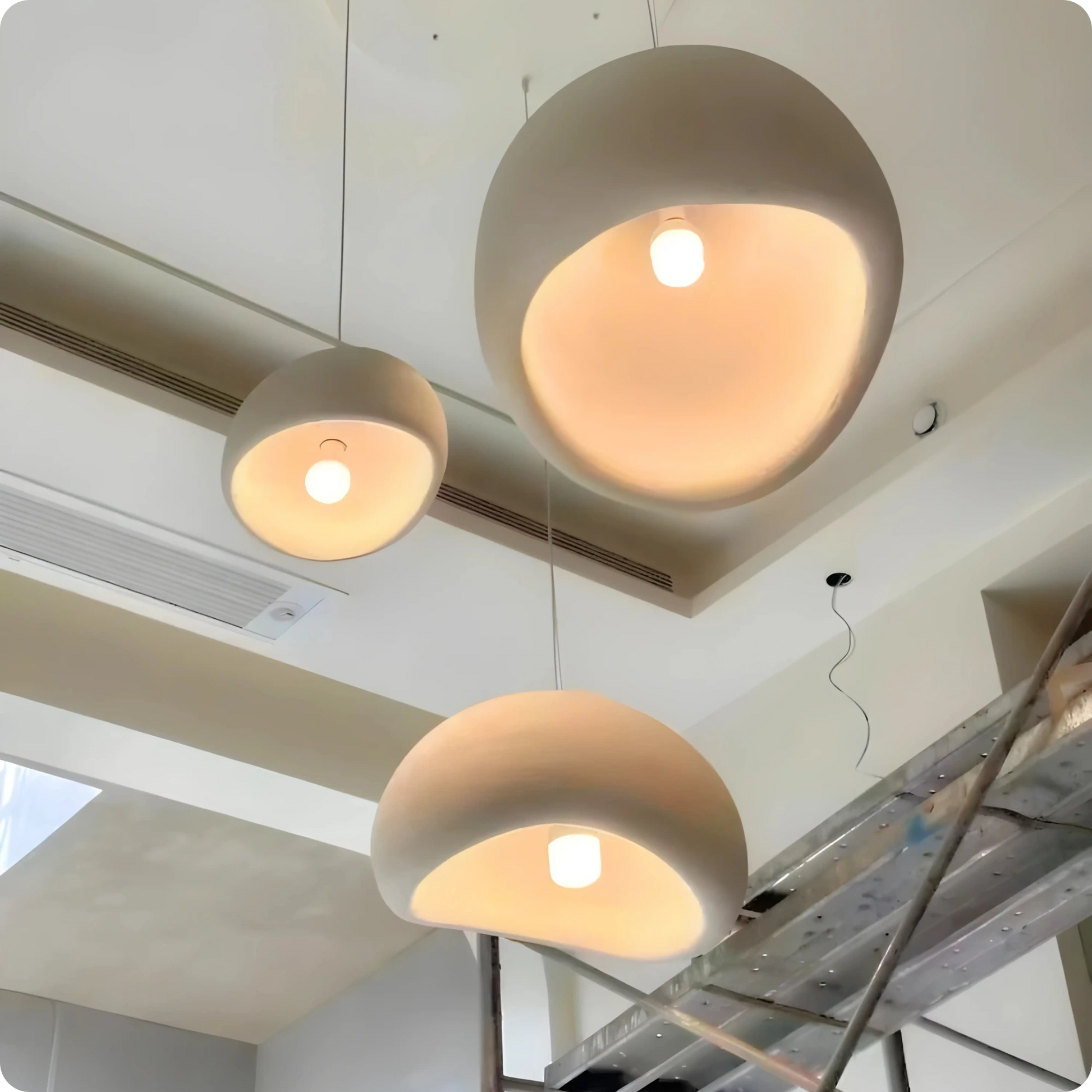 Plafonnier Moderne LED – Suspension E27 en Fer Peint Blanc Élégant - PlafonnierDeco