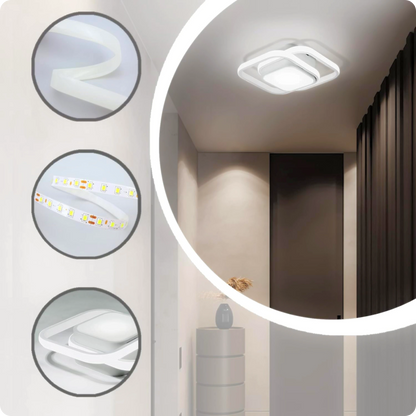 Plafonnier LED Moderne Blanc Métal Acrylique Compact - PlafonnierDeco