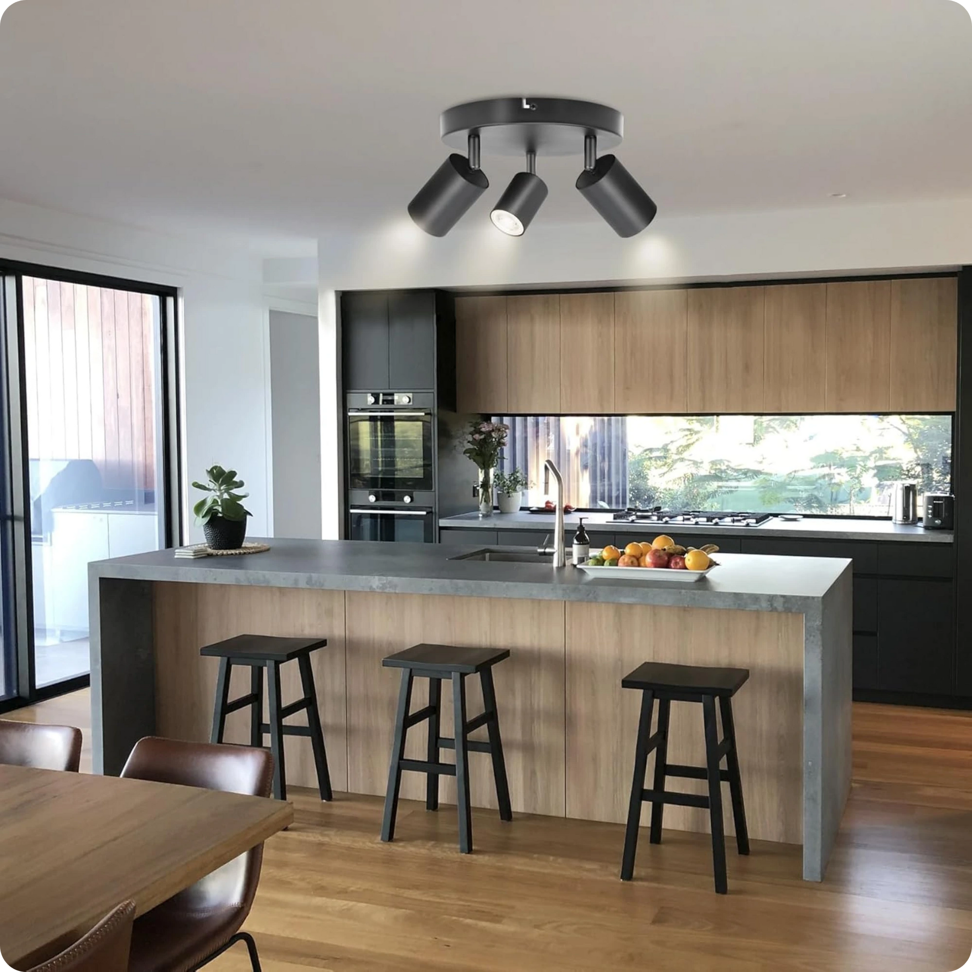 Plafonnier Design Noir Éco-Énergie GU10 Métal pour Intérieur Moderne - PlafonnierDeco