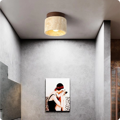 Plafonnier en marbre naturel avec éclairage LED éco-énergétique - PlafonnierDeco