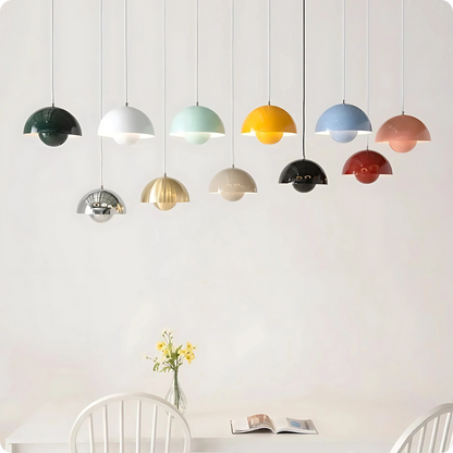 Plafonnier LED Suspendu Style Bourgeon en Métal Peint Multicolore - PlafonnierDeco