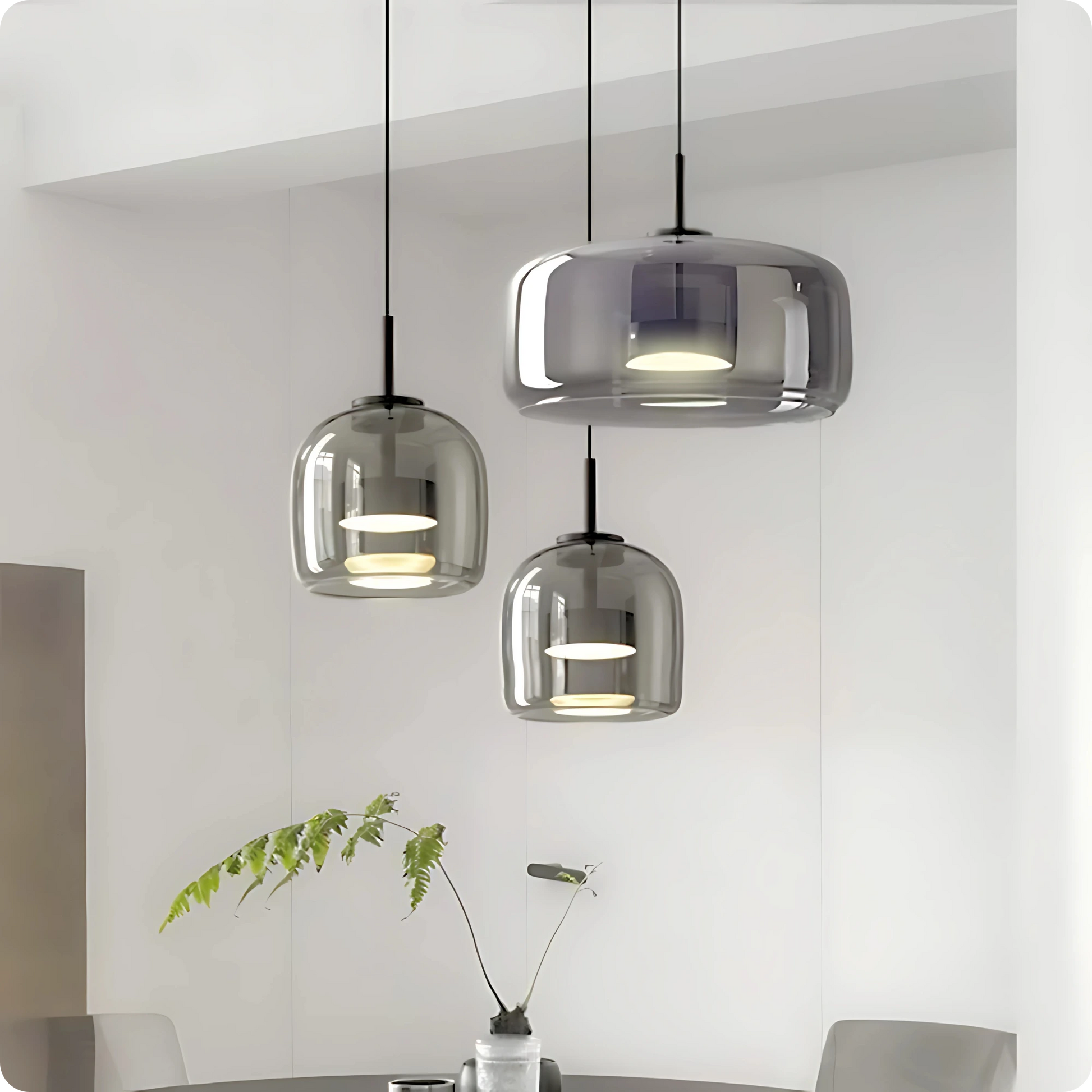 Plafonnier Verre Fumé Suspendu LED pour Ambiance Moderne - PlafonnierDeco