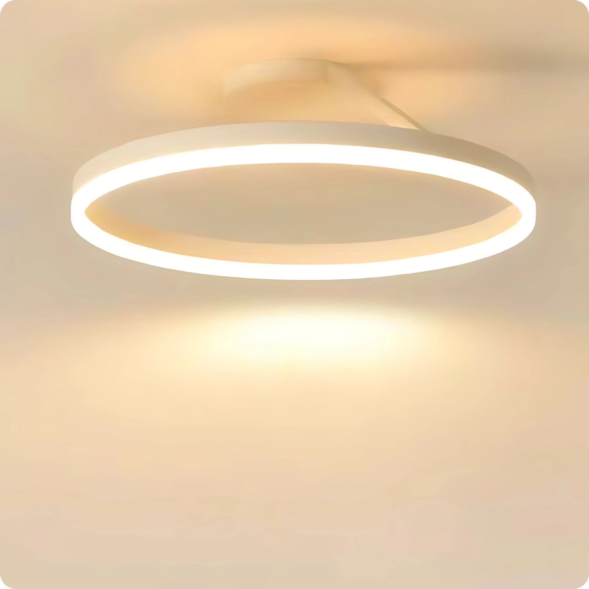 Plafonnier Design LED Anneau Blanc Minimaliste à Intensité Réglable - PlafonnierDeco