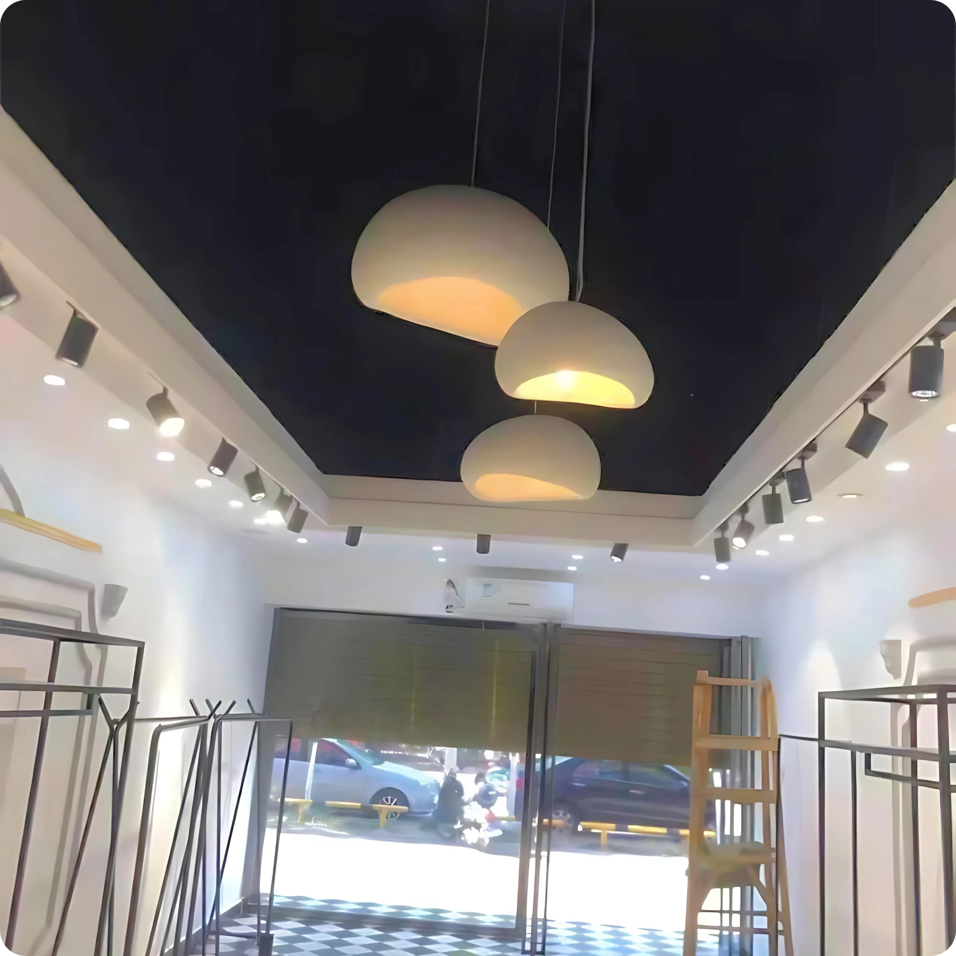 Plafonnier Moderne LED – Suspension E27 en Fer Peint Blanc Élégant - PlafonnierDeco