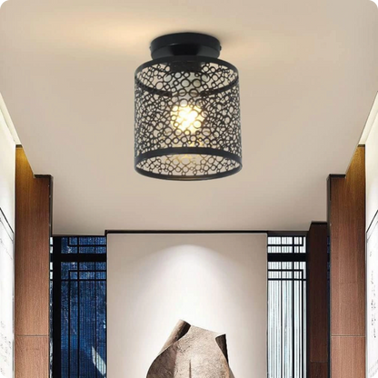 Plafonnier design en métal noir pour un style rétro et raffiné