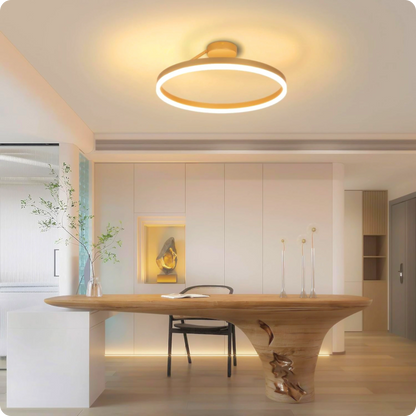 Plafonnier Design LED Anneau Or Minimaliste à Intensité Réglable - PlafonnierDeco