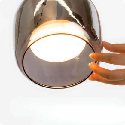 Plafonnier Suspension Design Verre Fumé LED à Intensité Réglable - PlafonnierDeco