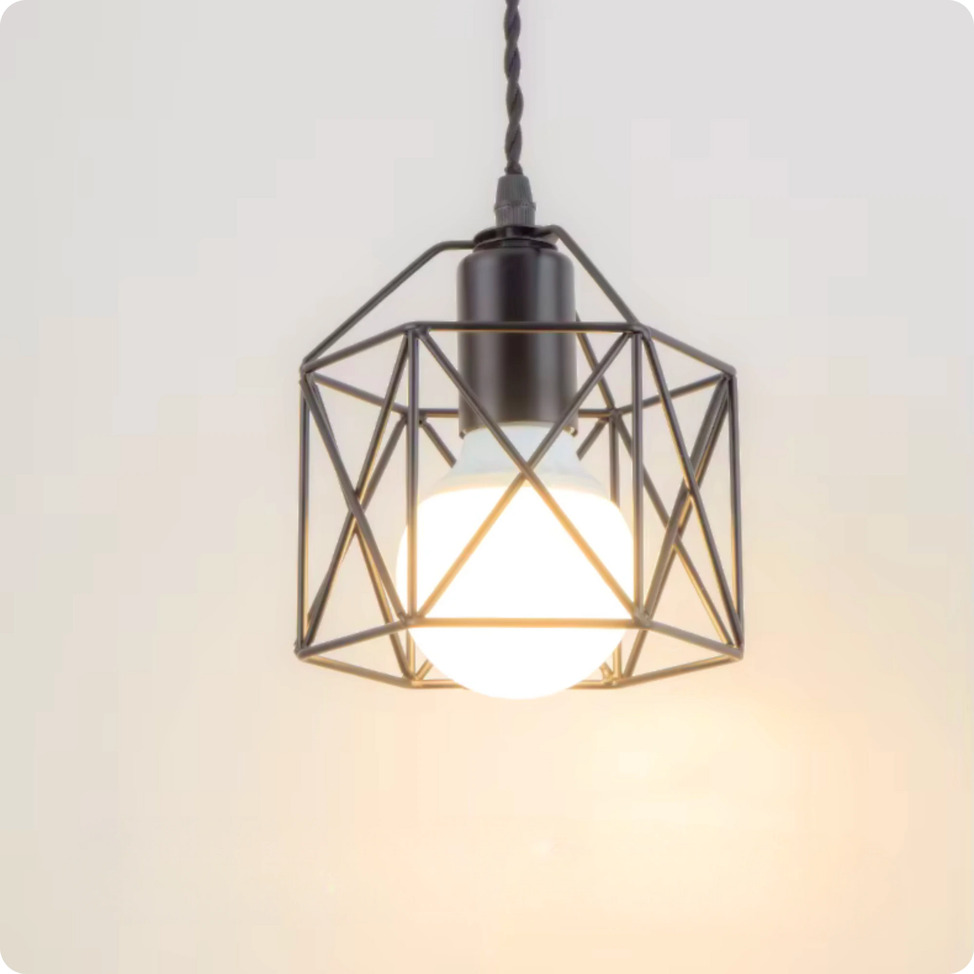 Plafonnier Style Suspension E27 Cage Minimaliste - PlafonnierDeco