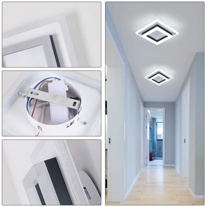 Plafonnier Moderne Carré LED en Acrylique Blanc Froid - PlafonnierDeco