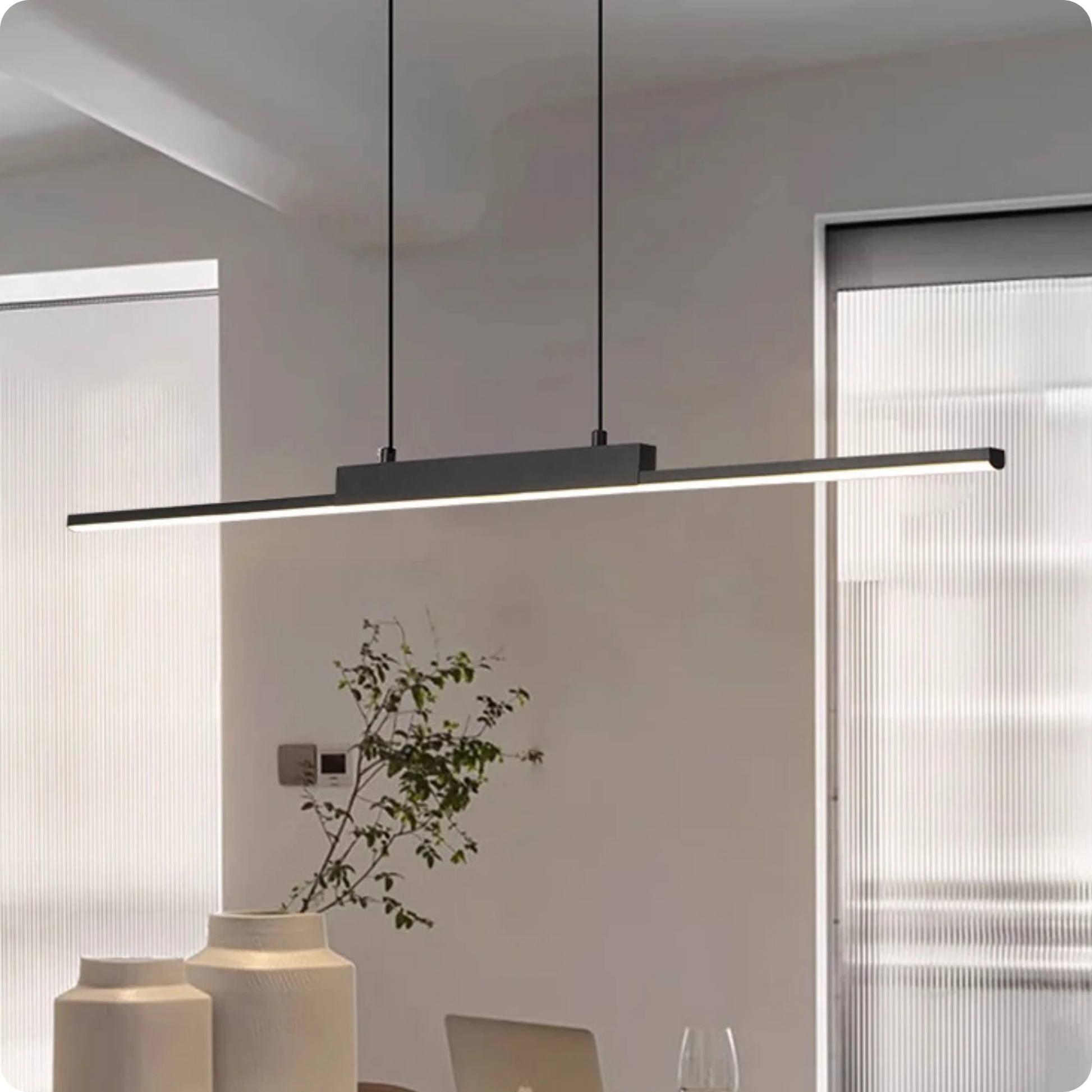 Plafonnier Allongé Noir Aluminium LED Intérieur Moderne 26W - PlafonnierDeco
