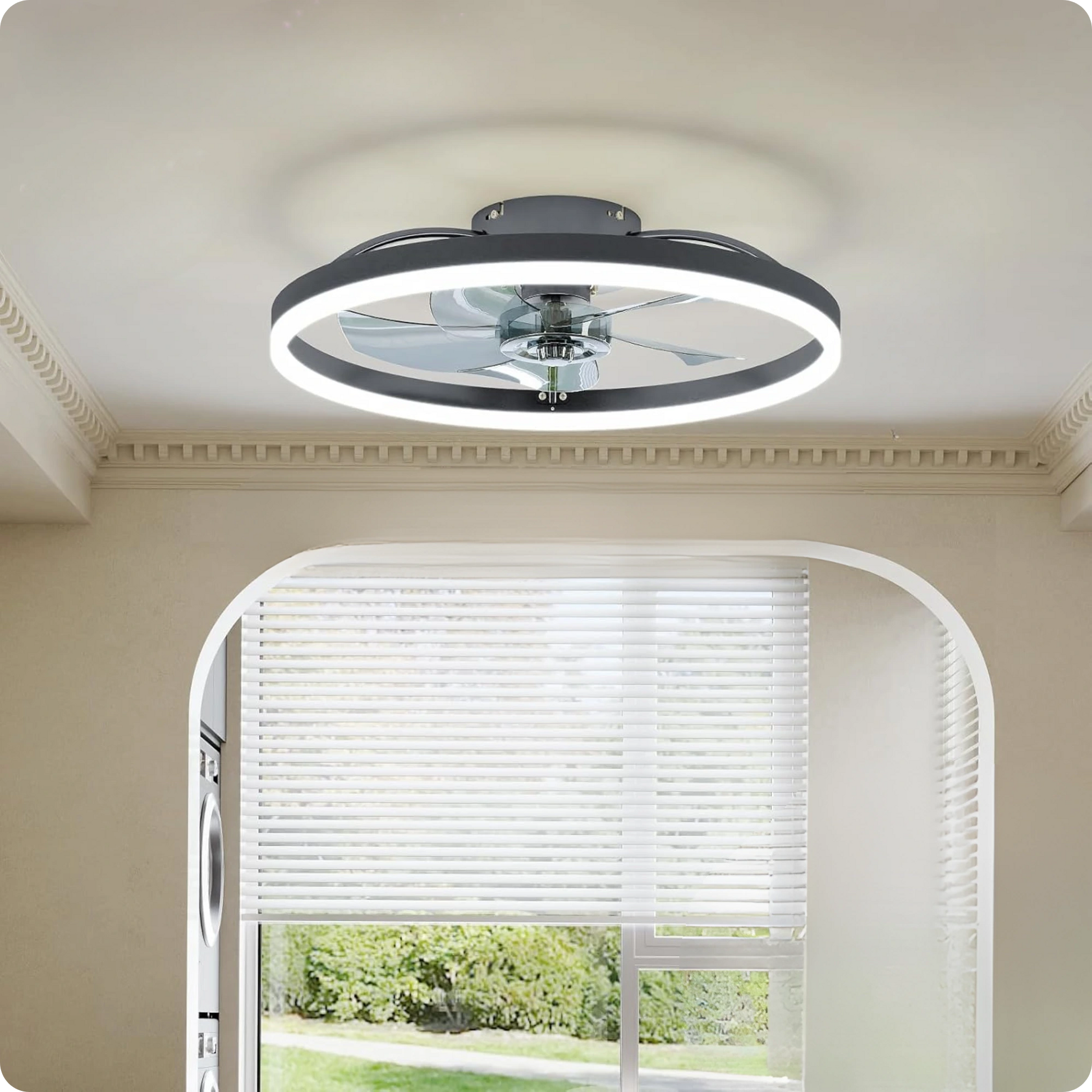 Plafonnier Ventilateur LED Design Acrylique Dimmable à 6 Vitesses - PlafonnierDeco