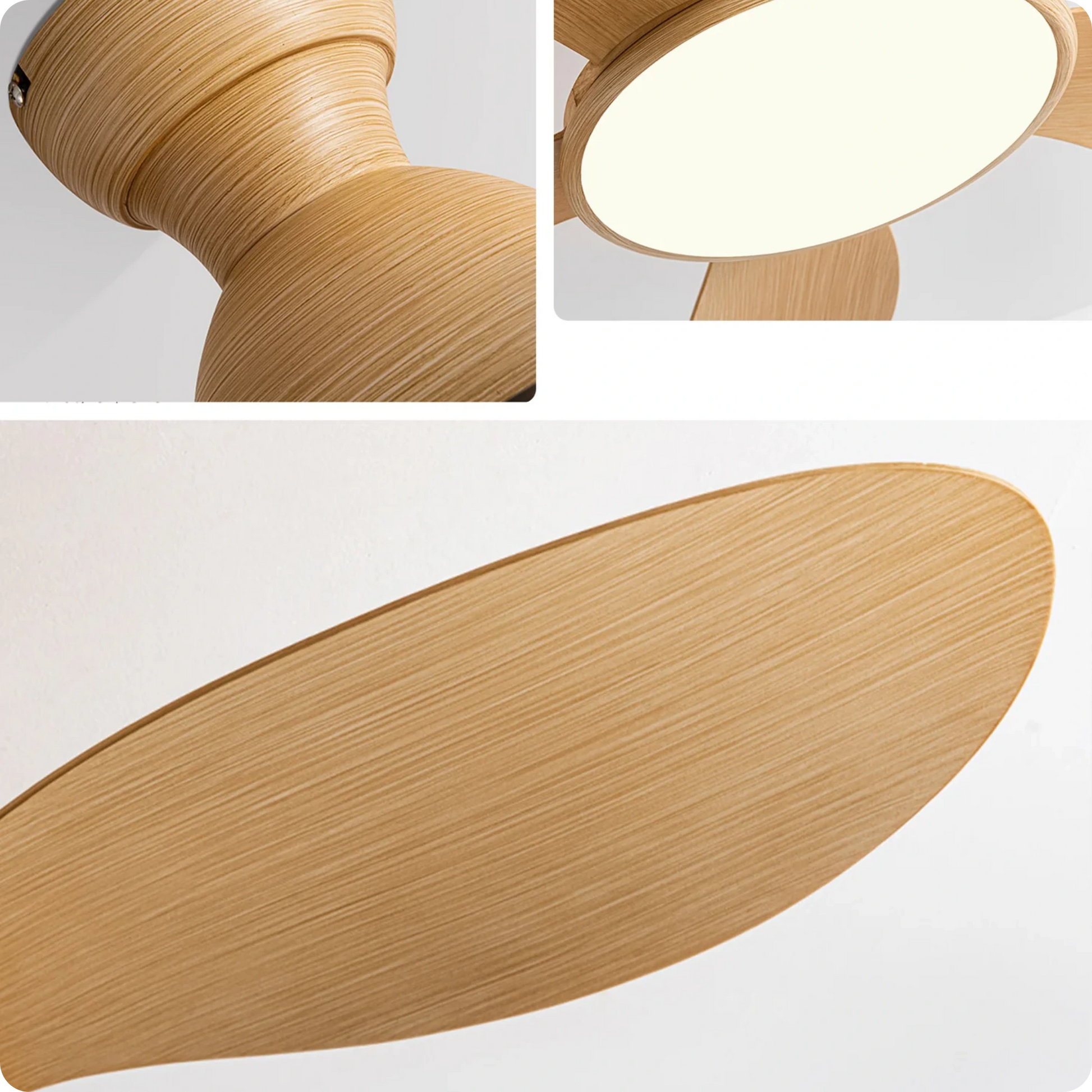 Plafonnier Ventilateur Moderne 5 Pales ABS LED 3 Couleurs Télécommande - PlafonnierDeco