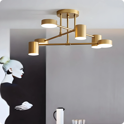 Plafonnier moderne en fer noir ou or avec éclairage LED réglable