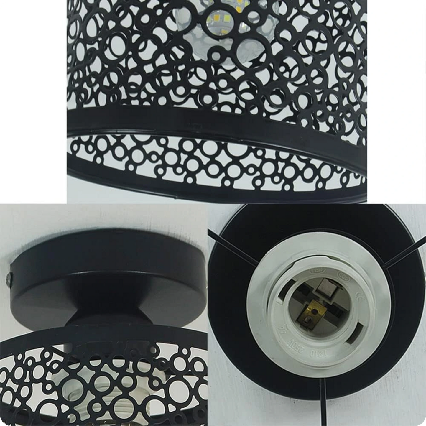 Plafonnier design en métal noir pour un style rétro et raffiné