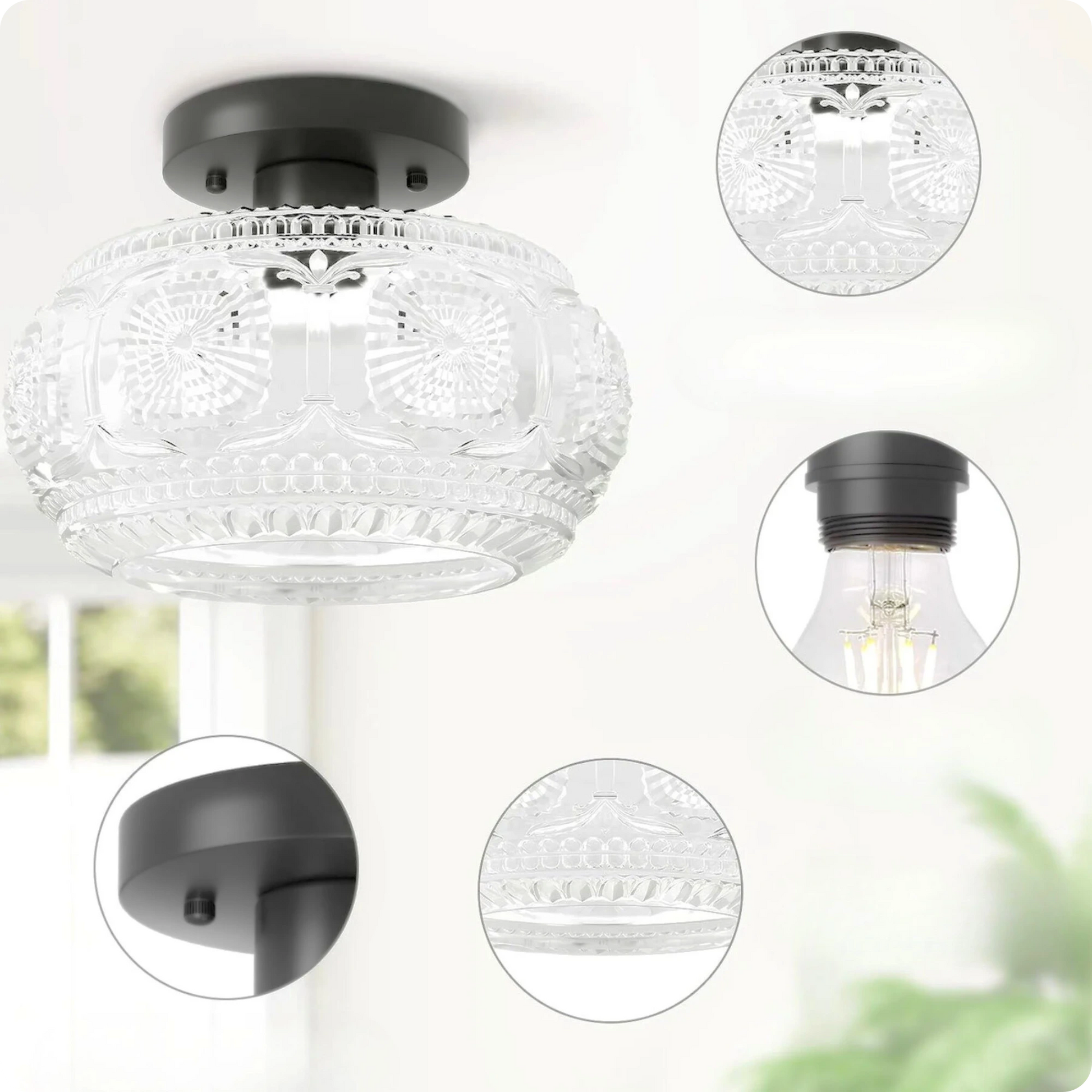 Plafonnier moderne en verre au design épuré pour une ambiance élégante - PlafonnierDeco