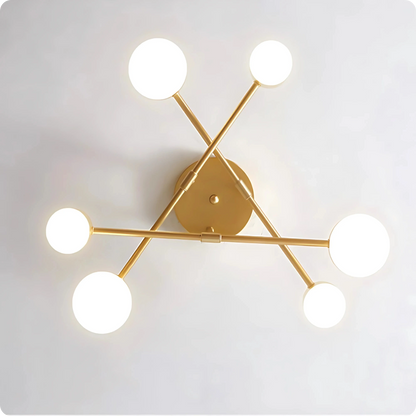 Plafonnier moderne en fer noir ou or avec éclairage LED réglable