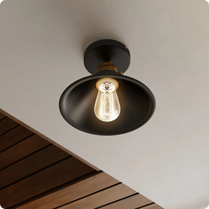 Plafonnier métal noir en forme de diamant pour éclairage vintage - PlafonnierDeco