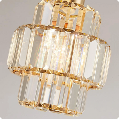 Plafonnier en verre et cristal poli avec éclat décoratif - PlafonnierDeco