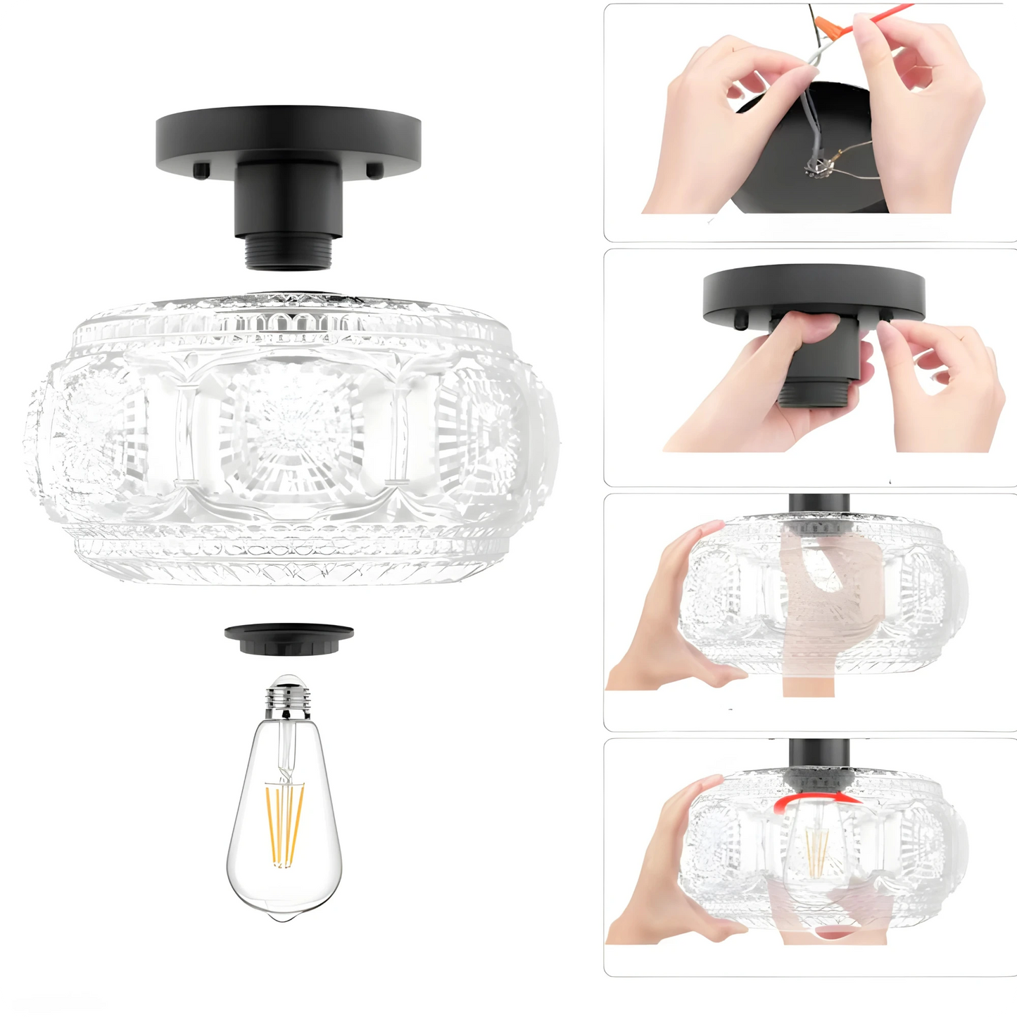 Plafonnier moderne en verre au design épuré pour une ambiance élégante - PlafonnierDeco