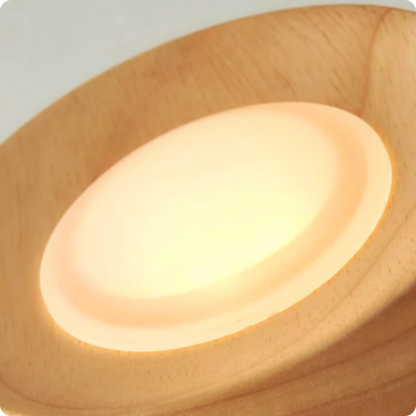 Plafonnier en bois noyer et métal avec éclairage LED chaleureux - PlafonnierDeco
