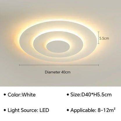 Plafonnier LED Moderne Blanc Acrylique Grande Surface | Style Nordique