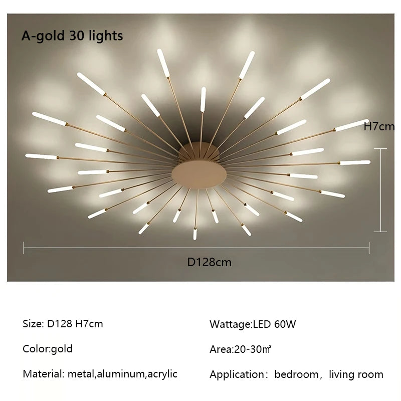 Plafonnier LED Spirale Artificielle Acrylique Dimmable avec 12 Lumières Neutres