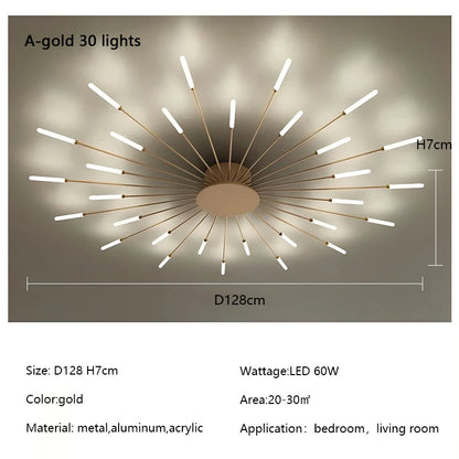 Plafonnier LED Spirale Artificielle Acrylique Dimmable avec 12 Lumières Neutres