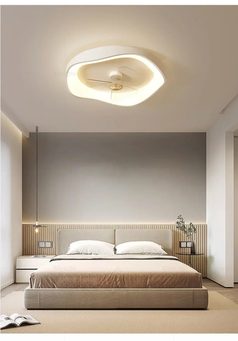 Plafonnier LED Moderne Blanc Acrylique Grande Surface | Style Nordique