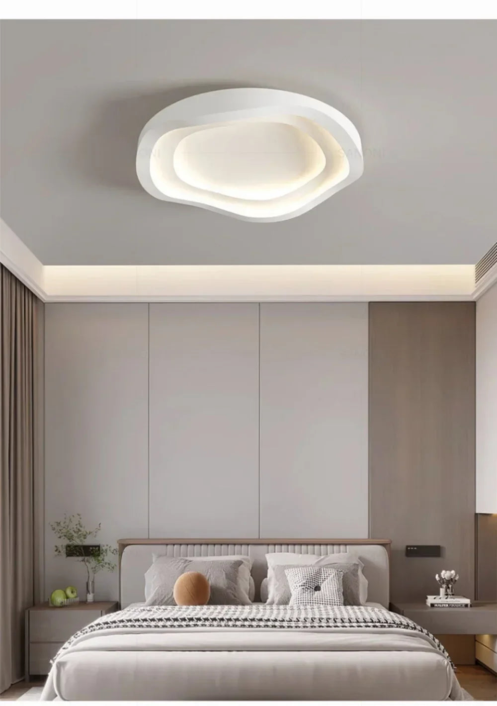 Plafonnier LED Moderne Blanc Acrylique Grande Surface | Style Nordique