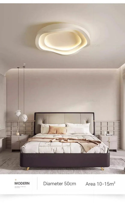 Plafonnier LED Moderne Blanc Acrylique Grande Surface | Style Nordique