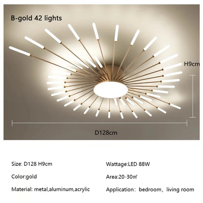Plafonnier LED Spirale Artificielle Acrylique Dimmable avec 12 Lumières Neutres