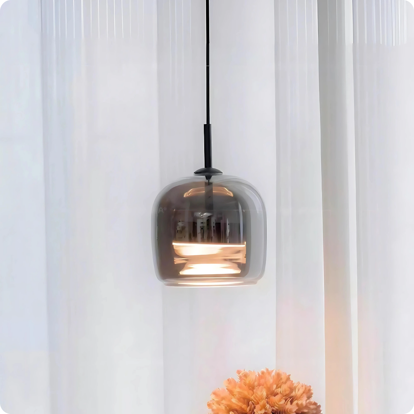Plafonnier Suspension Design Verre Fumé LED à Intensité Réglable - PlafonnierDeco