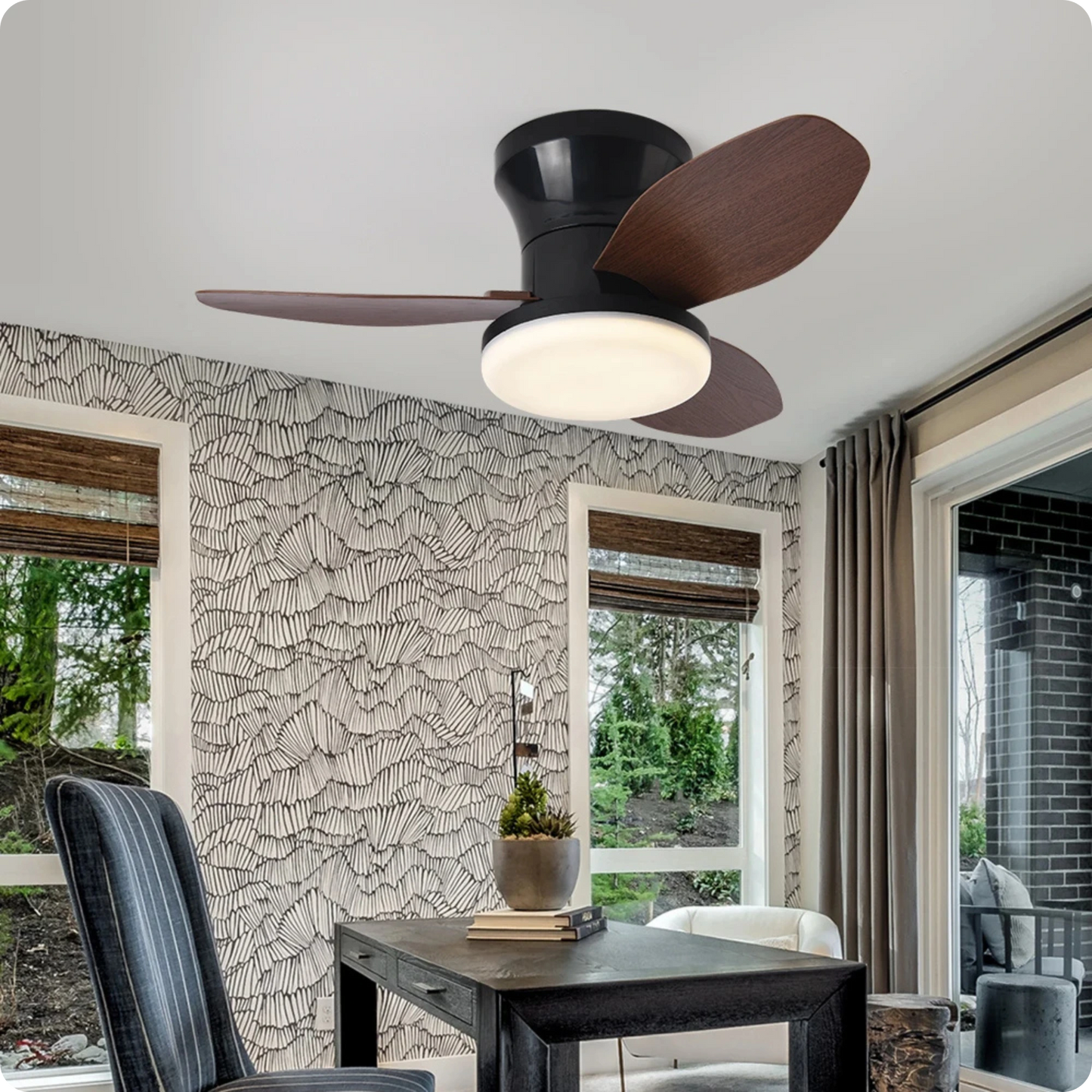 Plafonnier Ventilateur à 3 Pales - LED Réglable avec Télécommande - PlafonnierDeco