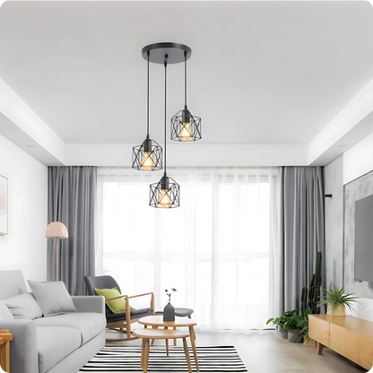 Plafonnier Vintage 3 Têtes Abat-jour | Style Industriel - PlafonnierDeco
