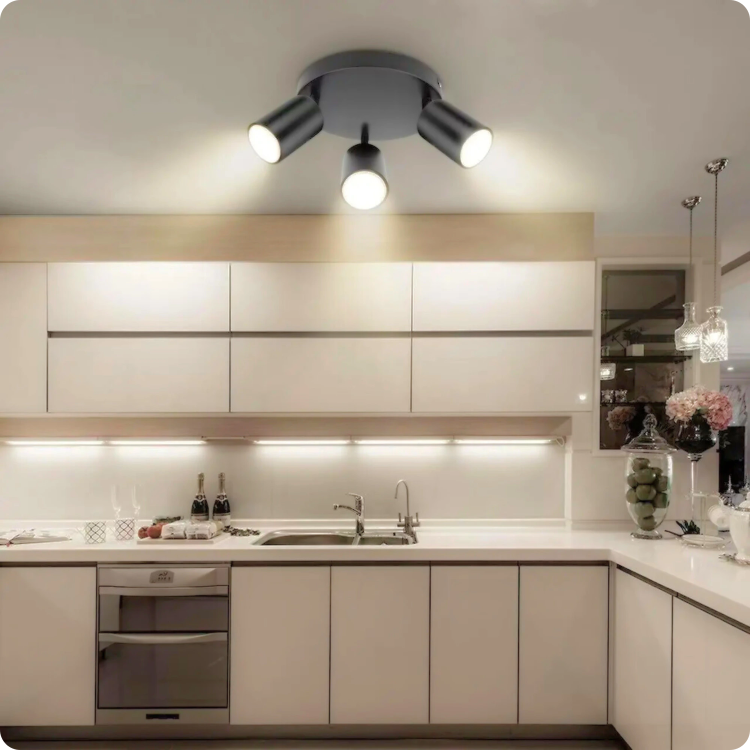 Plafonnier Design Noir Éco-Énergie GU10 Métal pour Intérieur Moderne - PlafonnierDeco