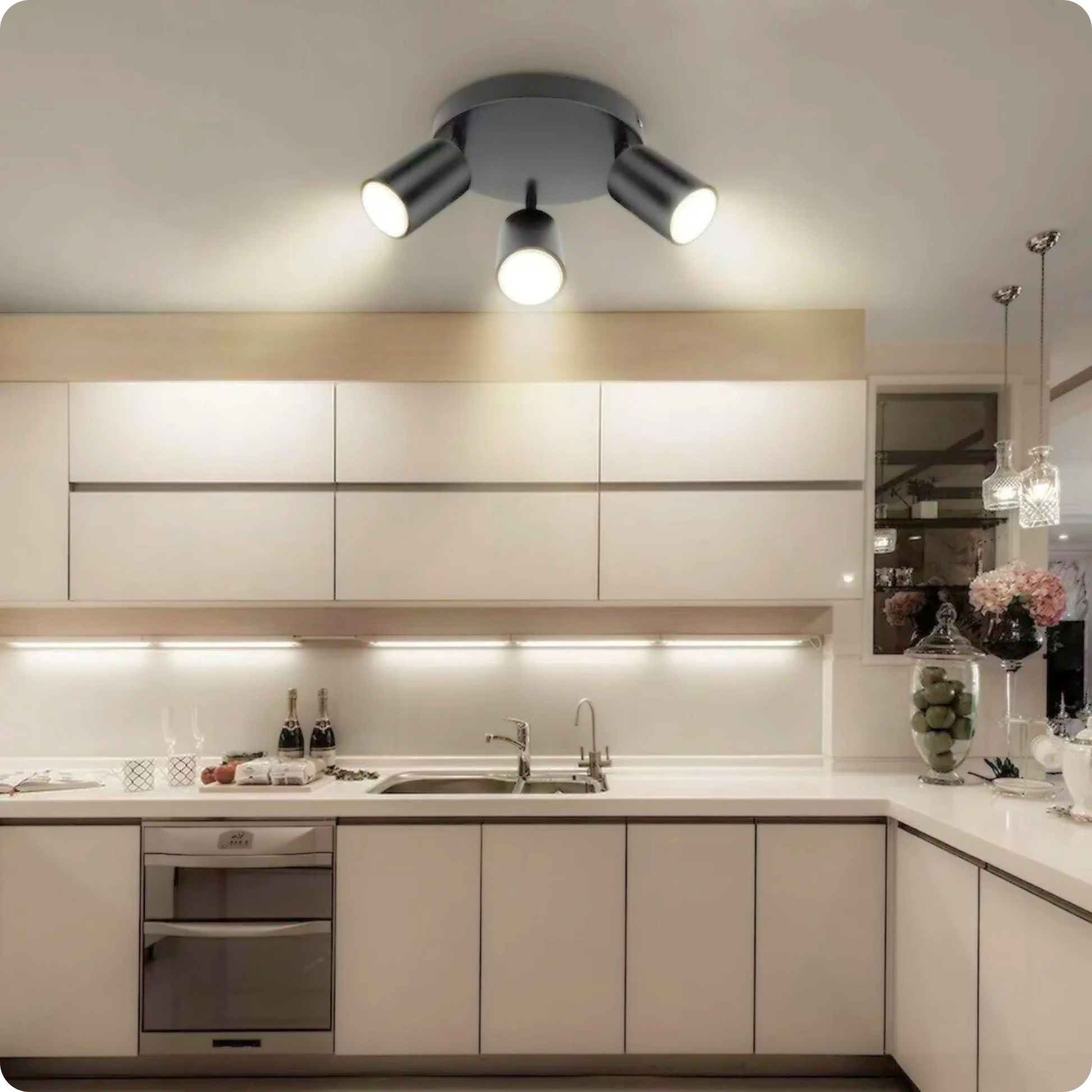Plafonnier Design Noir Éco-Énergie GU10 Métal pour Intérieur Moderne - PlafonnierDeco