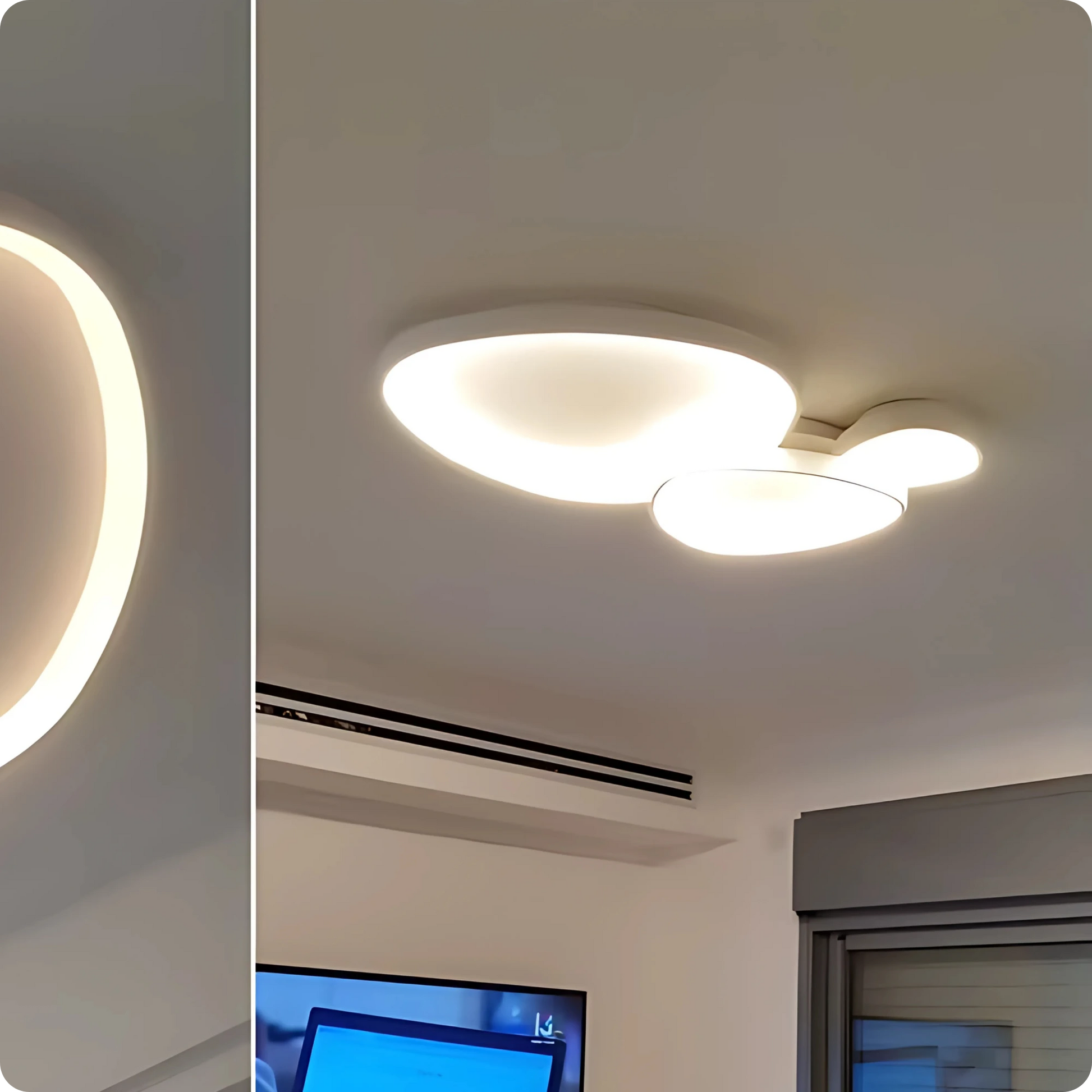 Plafonnier Design Moderne Semi-encastré LED à intensité variable - PlafonnierDeco