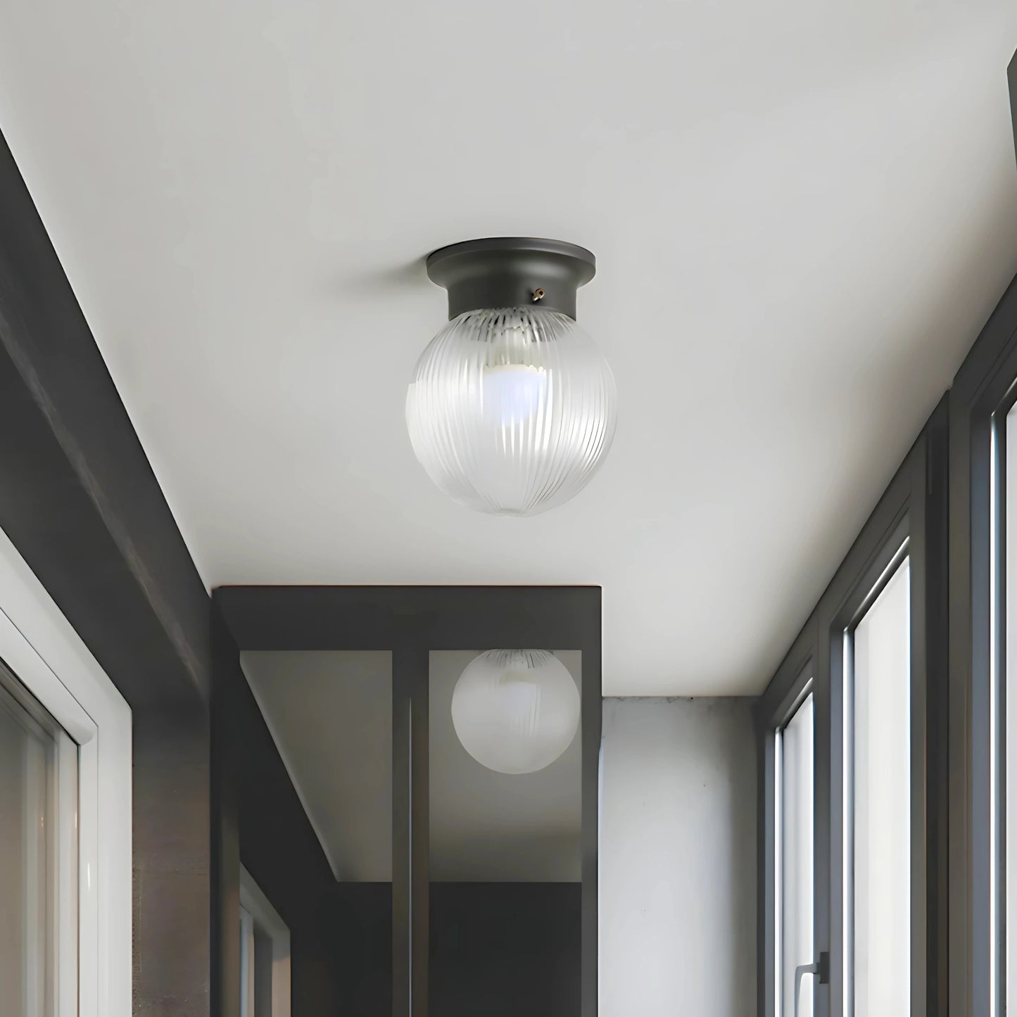 Plafonnier vintage en verre brossé avec éclairage LED pour intérieur chic - PlafonnierDeco