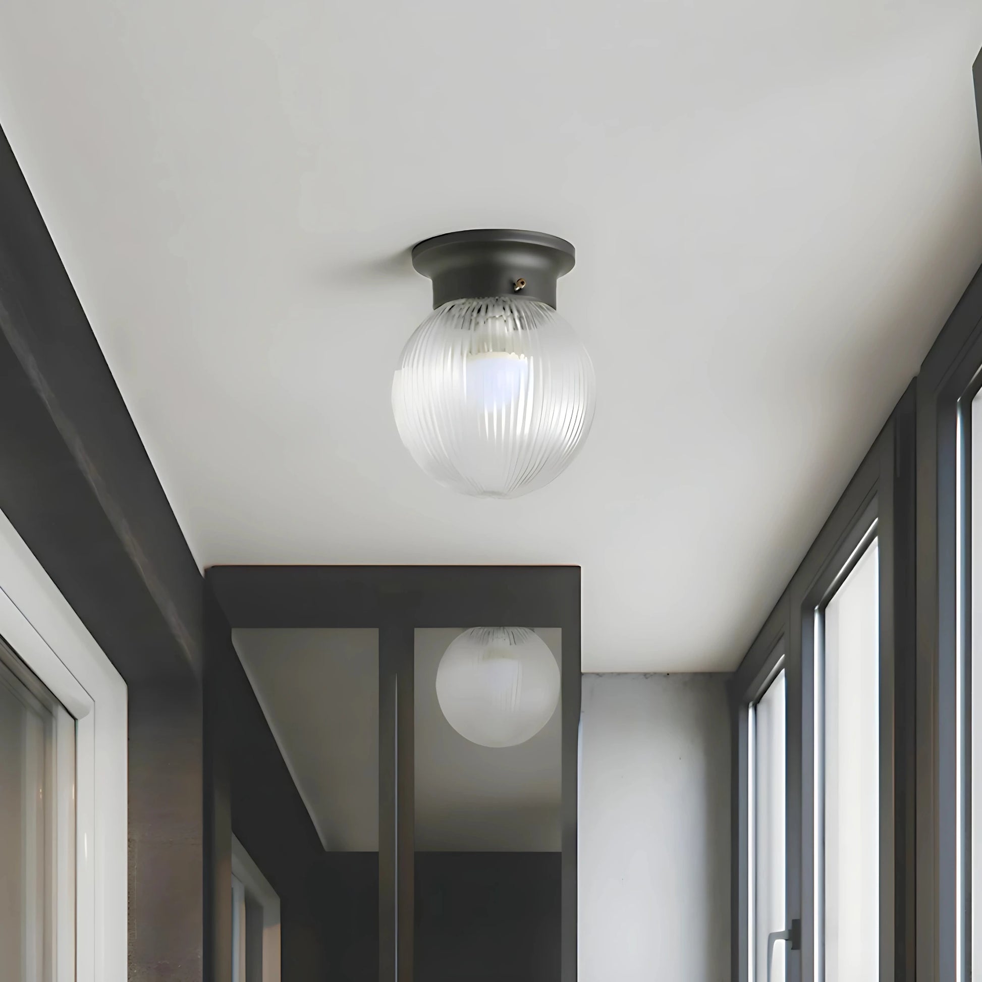 Plafonnier vintage en verre brossé avec éclairage LED pour intérieur chic - PlafonnierDeco