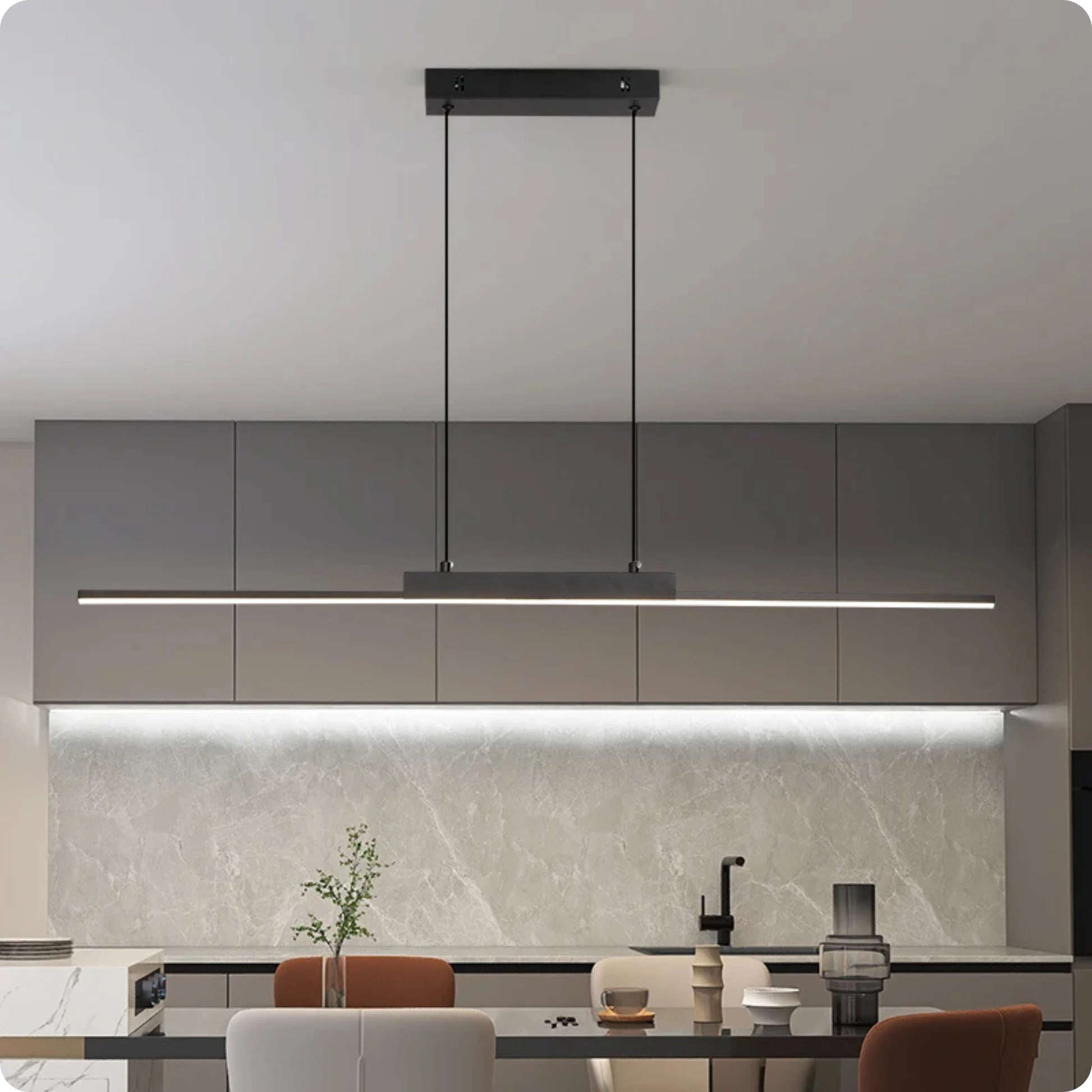 Plafonnier Allongé Noir Aluminium LED Intérieur Moderne 26W - PlafonnierDeco