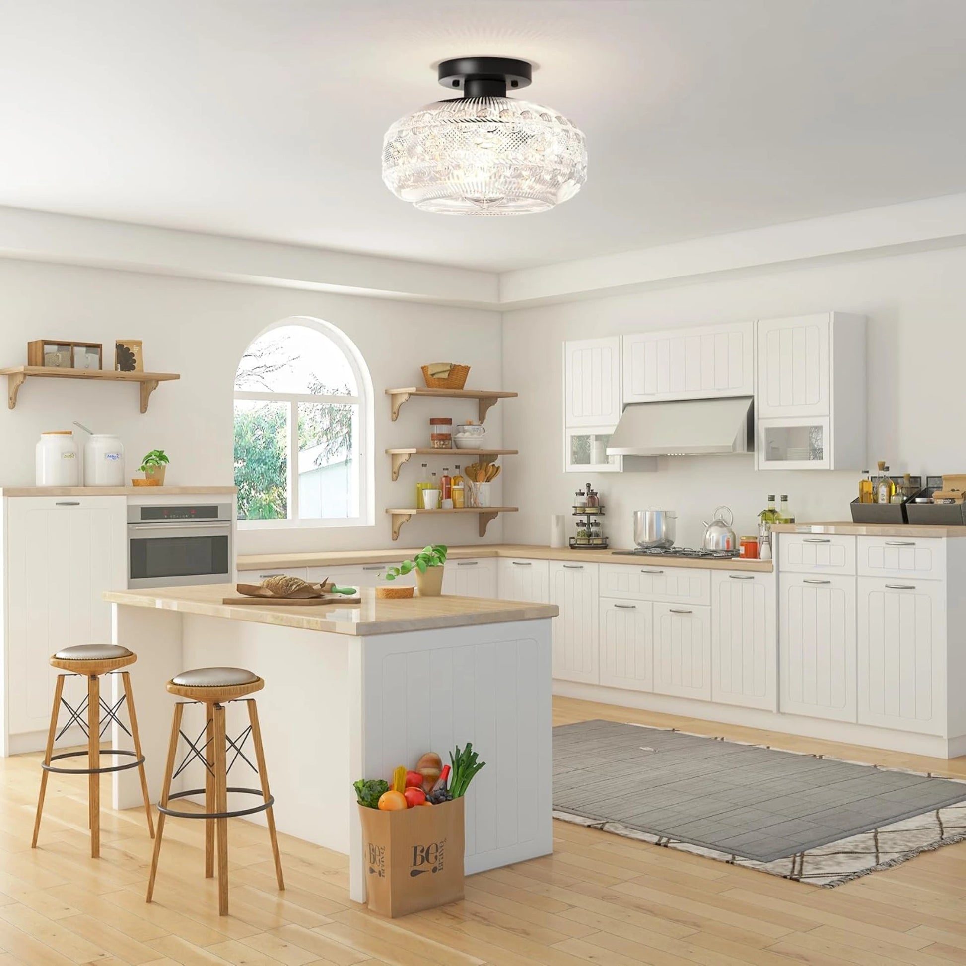 Plafonnier moderne en verre au design épuré pour une ambiance élégante - PlafonnierDeco