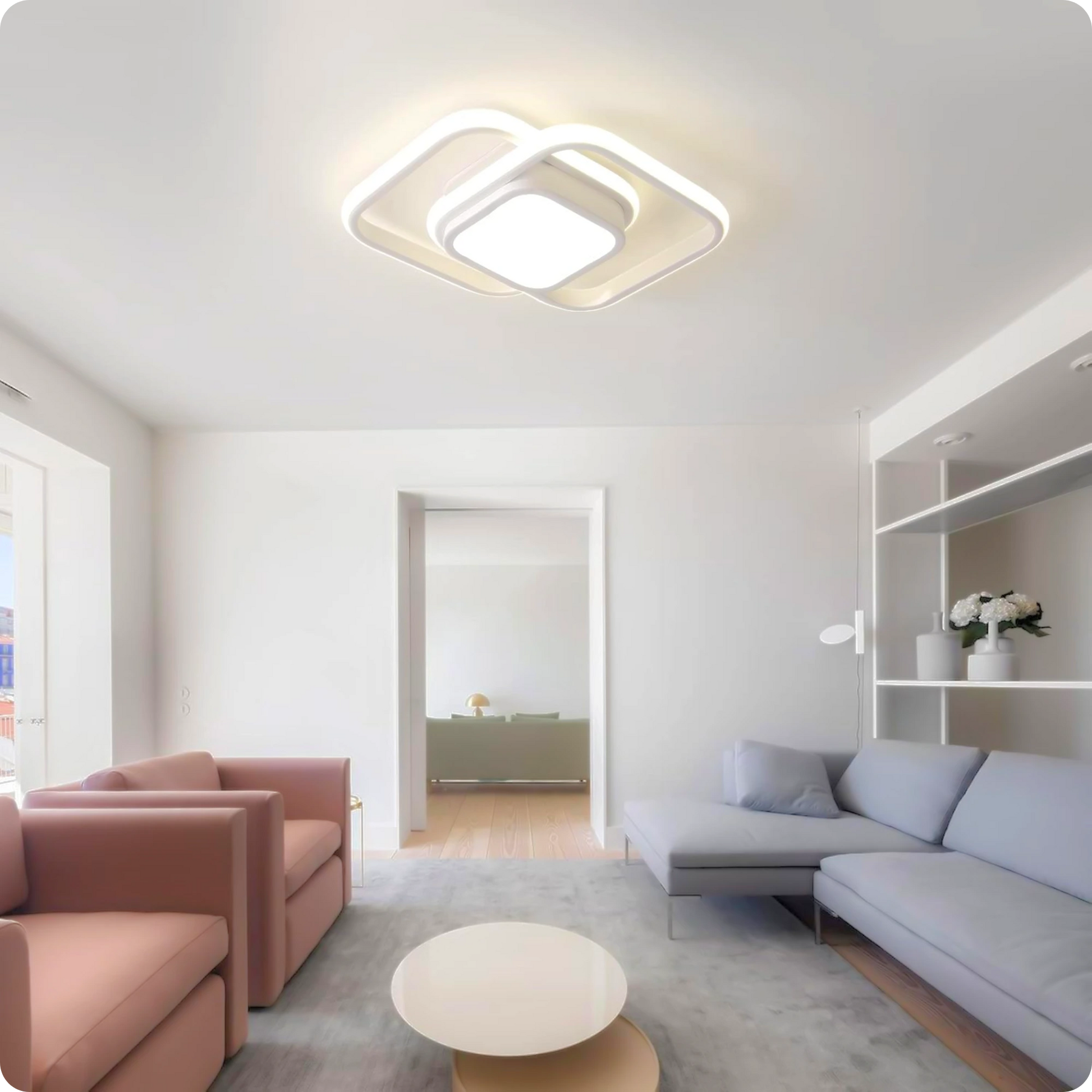 Plafonnier LED Moderne Blanc Métal Acrylique Compact - PlafonnierDeco