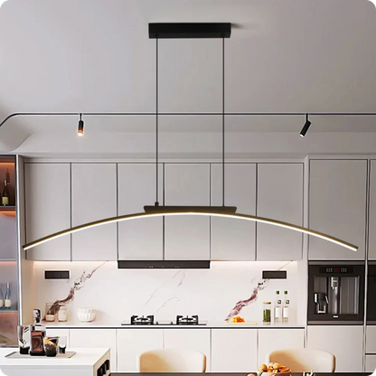 Plafonnier Moderne Arc Courbé en Fer Forgé LED - PlafonnierDeco