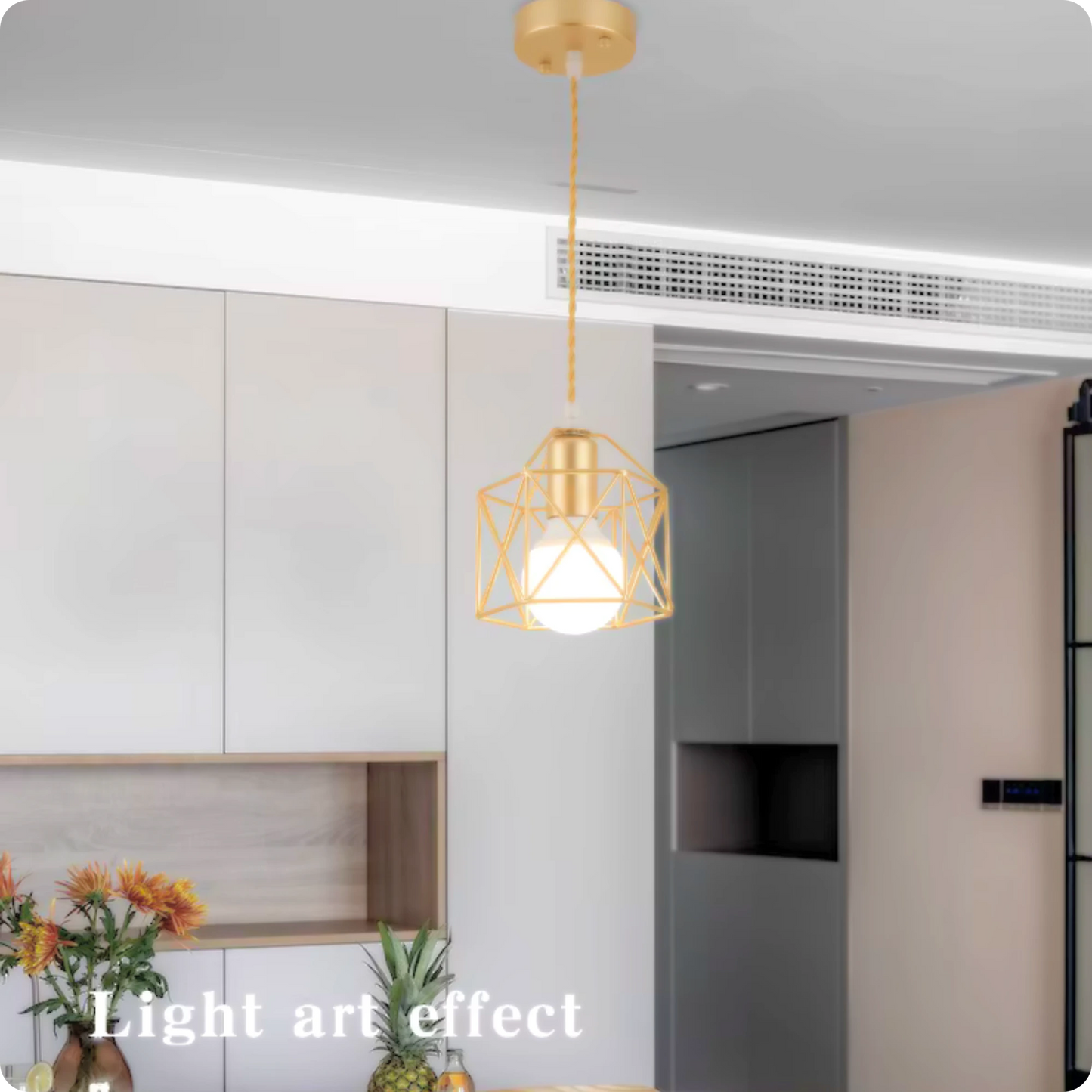 Plafonnier Style Suspension E27 Cage Minimaliste - PlafonnierDeco