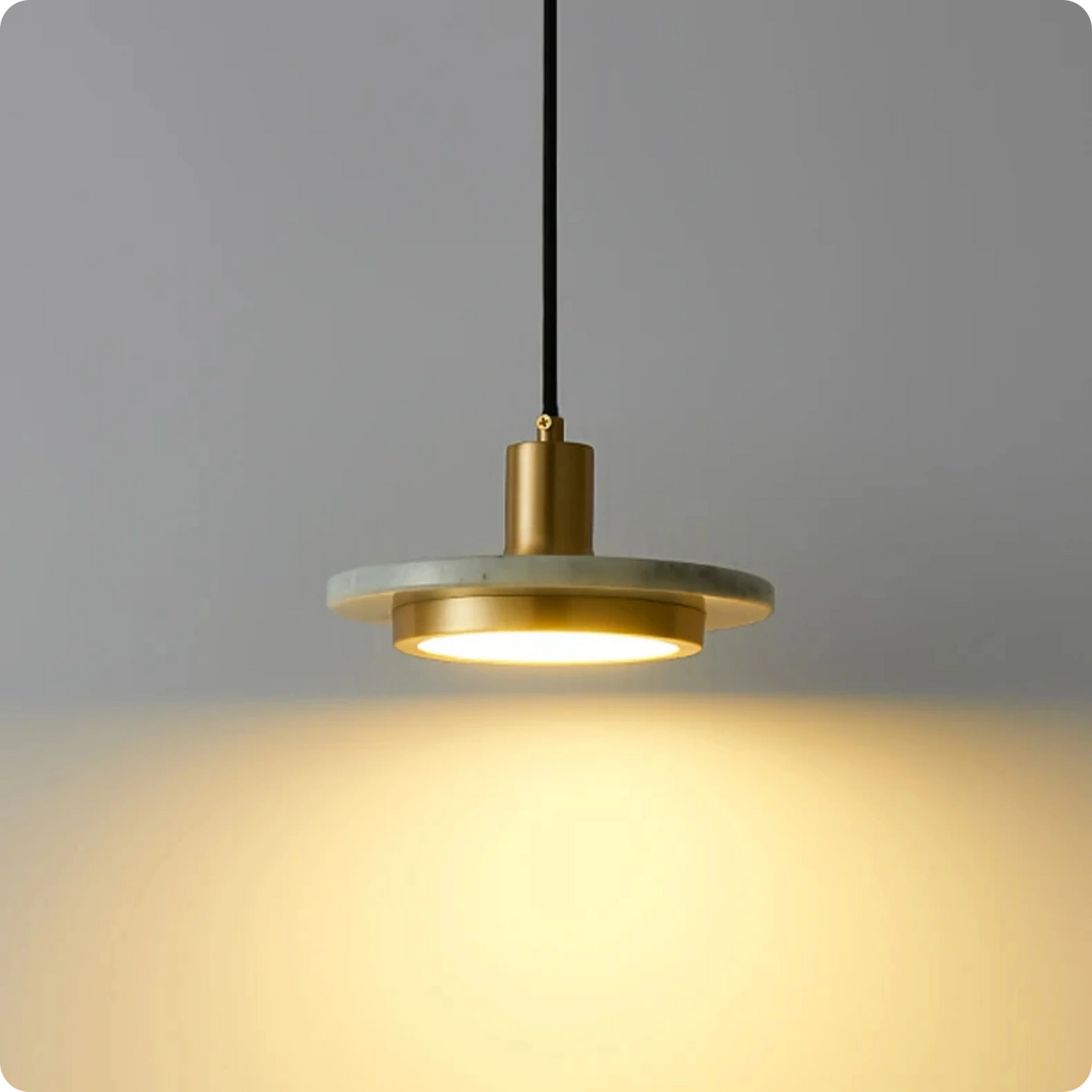 Suspension Moderne en Marbre LED Lumière Chaude 12W - PlafonnierDeco
