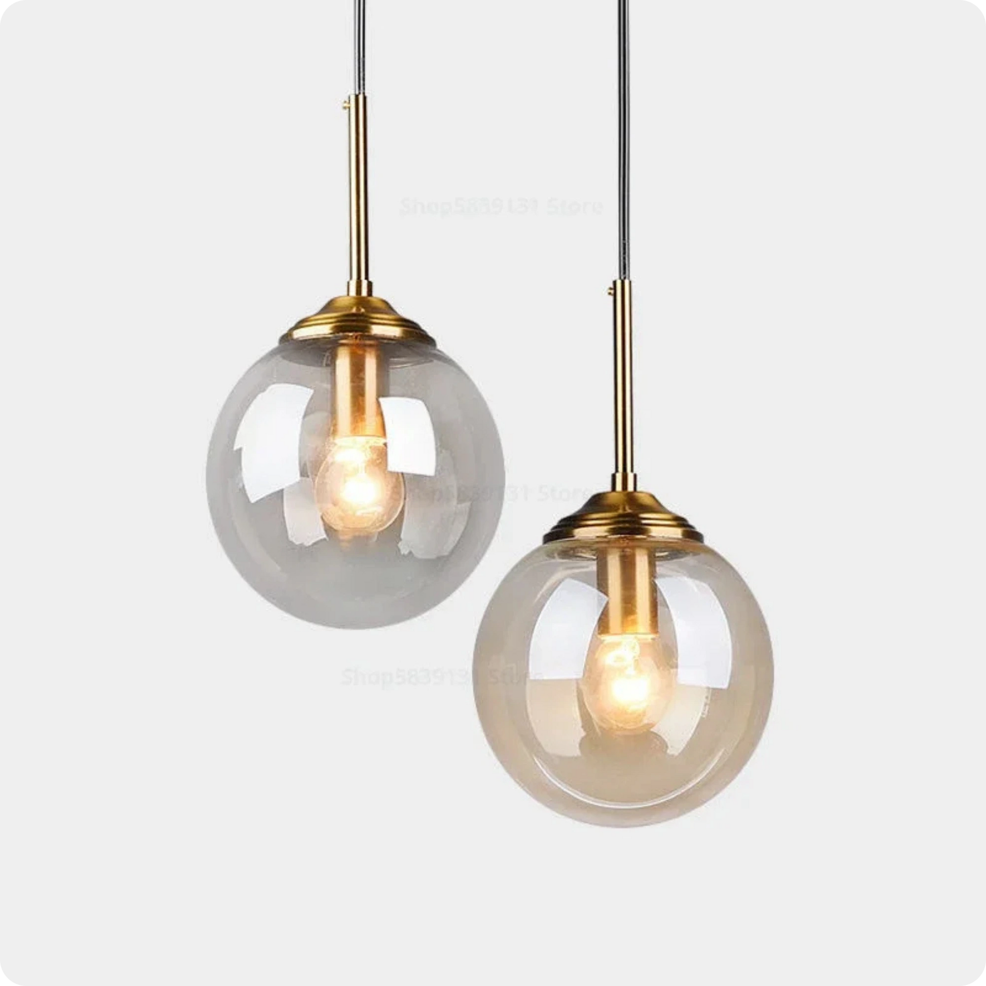Plafonnier Boule Gris Fumé - Suspension Moderne Style Nordique - PlafonnierDeco