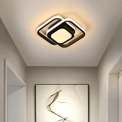 Plafonnier LED Moderne Blanc Métal Acrylique Compact