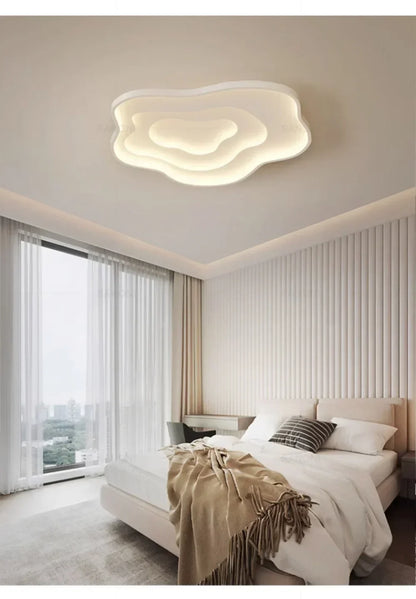 Plafonnier LED Moderne Blanc Acrylique Grande Surface | Style Nordique